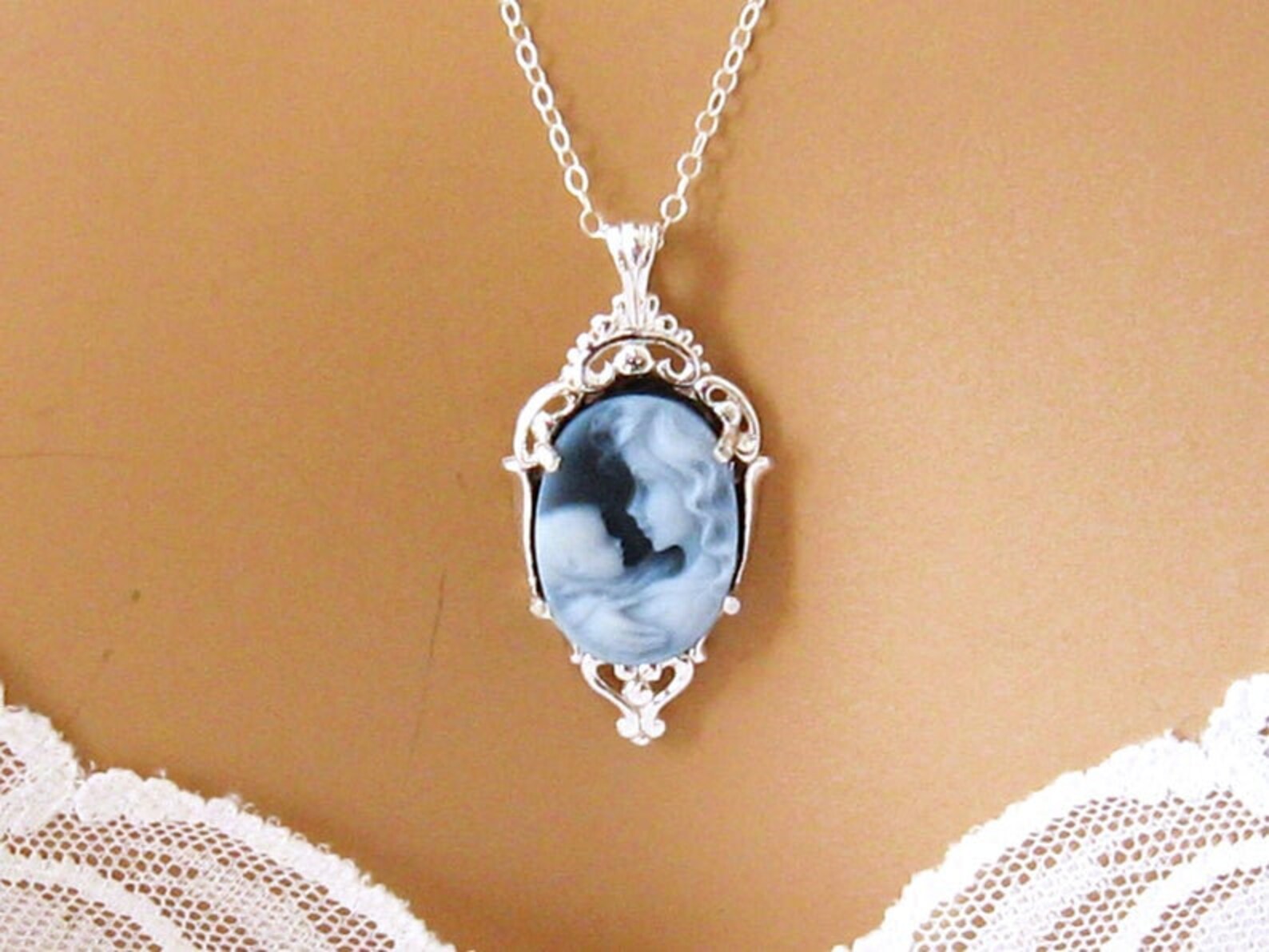 Real Cameo Necklace New Mom Gift Mother and Child Cameo Etsy