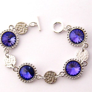 Lila Armband, Silber, Swarovski Lila Kristall Armband Heliotrope Lila Brautjungfern Armband, Hochzeit Schmuck, Brautjungfern Schmuck
