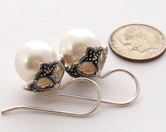 12th Anniversary Gift for Wife, Pearl Anniversary Gift, Pearl Drop Earrings, 12th Anniversary Earrings, Anniversary Gift