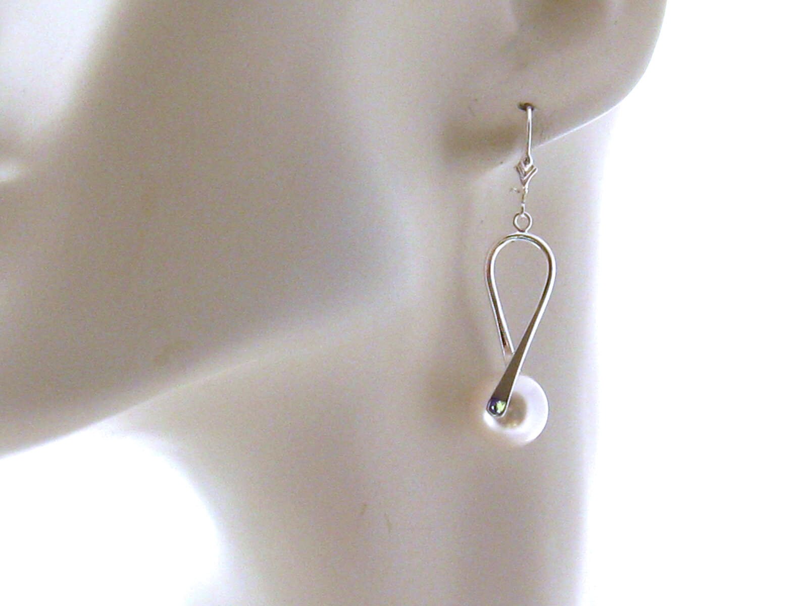 Drop Pearl Earrings Pearl Hoop Earrings Long Gold Hoops Etsy Ireland