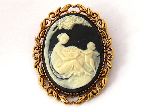 Mother and Child Pin Mother Child Cameo New Mom Jewelry Gift Mother and Child Brooch