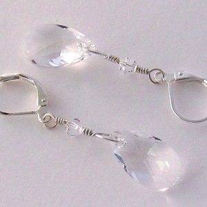 Swarovski Clear Crystal Earrings, Clear Swarovski Crystal Earrings, Clear Bridal Earrings, Prom, Bridesmaids Gift, Bridal, Wedding Jewelry image 3