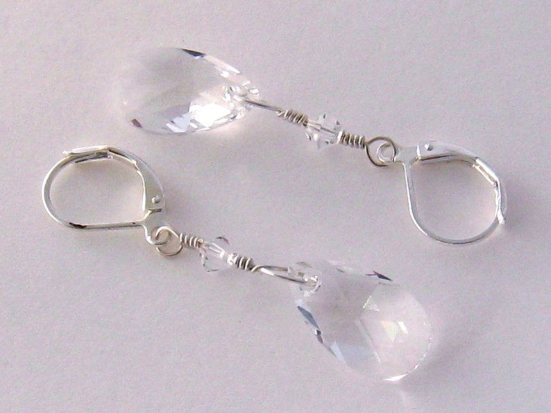 Swarovski Clear Crystal Earrings, Clear Swarovski Crystal Earrings, Clear Bridal Earrings, Prom, Bridesmaids Gift, Bridal, Wedding Jewelry image 3