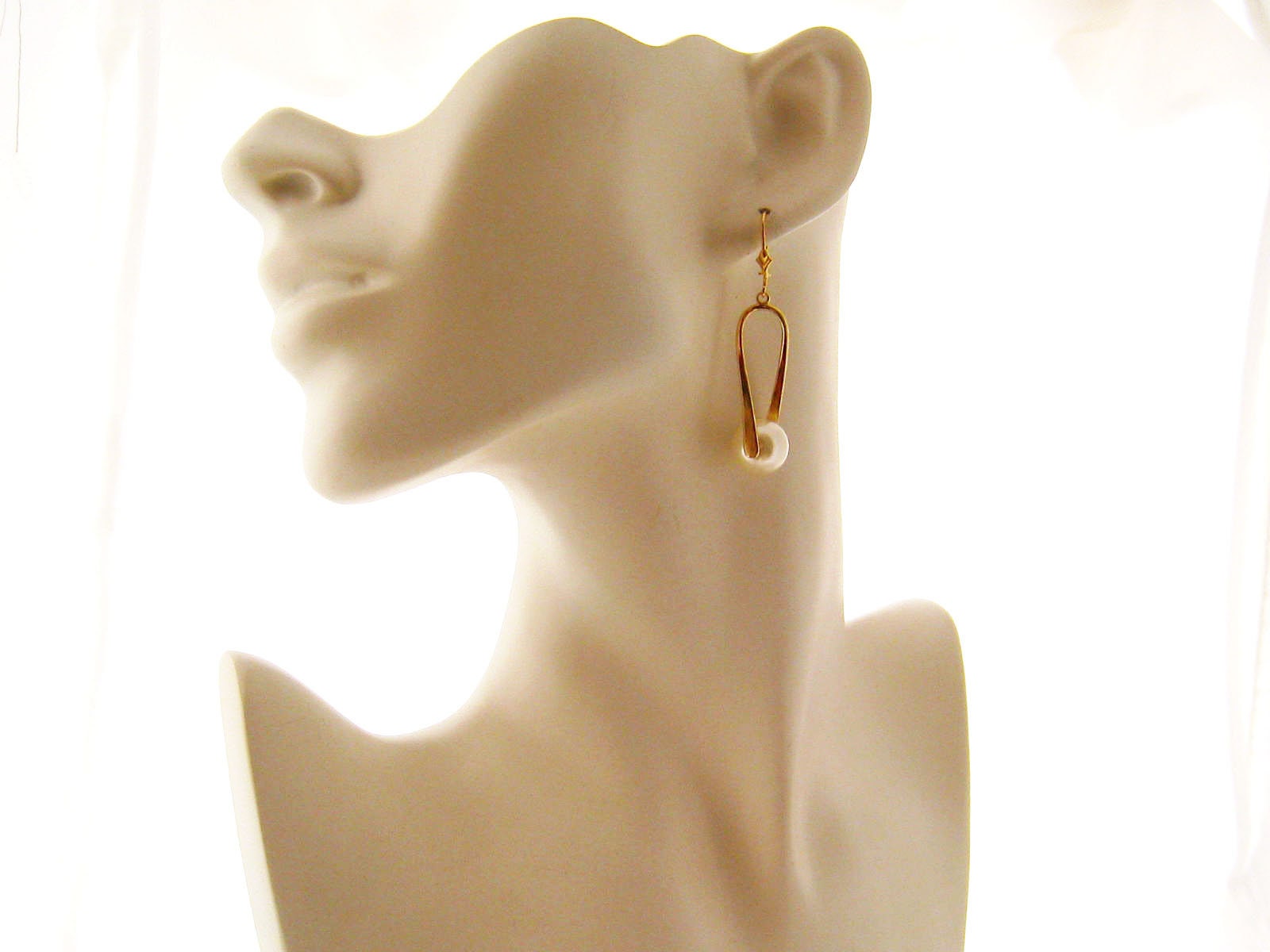 Drop Pearl Earrings Pearl Hoop Earrings Long Gold Hoops Etsy Ireland