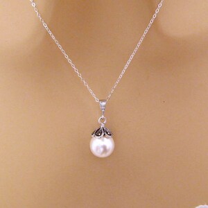 June Birthday Gift for Wife, Pearl Birthstone Gift, Pearl Pendant Necklace, June Birthstone Jewelry, Birthstone Gift image 2