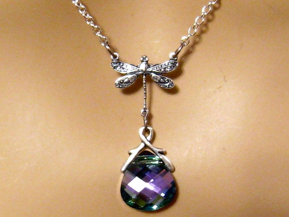 Magenta Red Dragonfly Necklace Magenta Red Dragonfly Necklace