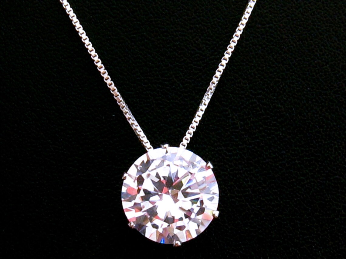 Cubic Zirconia Necklace 12 Mm CZ Pendant Large Cubic Zirconia cubic-zirconia-necklace-12-mm-cz-pendant-large-cubic-zirconia
