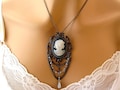 Victorian Wedding Necklace, Downton Abbey Wedding, Cameo Bridal Necklace, Vintage Wedding, Victorian Jewelry