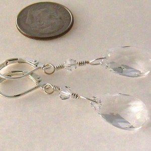 Swarovski Clear Crystal Earrings, Clear Swarovski Crystal Earrings, Clear Bridal Earrings, Prom, Bridesmaids Gift, Bridal, Wedding Jewelry image 2