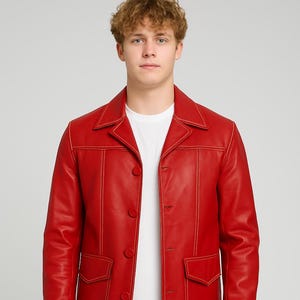 Handmade Fight Club Tyler Durden Leather Jacket | Brad Pitt 90s Cosplay Retro Outfit Costume