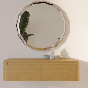 Floating console table, console table with two drawers, entryway table, wooden hallway table, solid oak table.