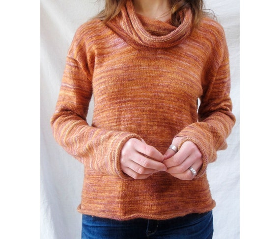 Sunset Cowl Neck Sweater Knitting 