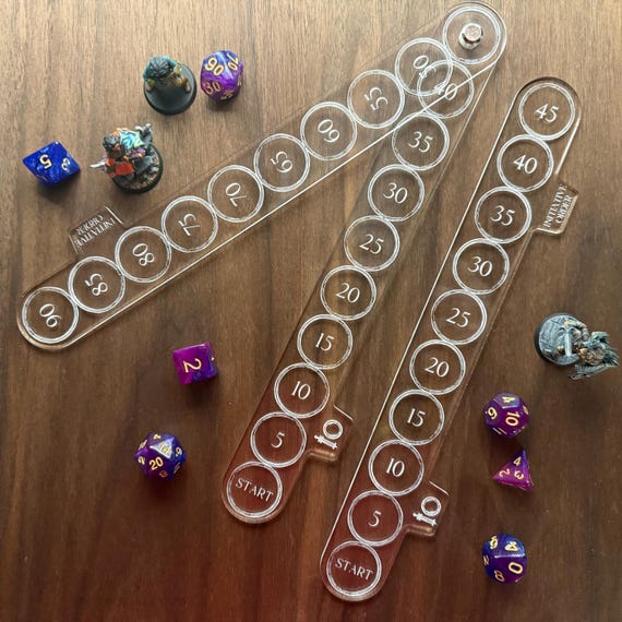Tabletop Rangefinder for D&D and Pathfinder | 45ft or 90ft Folding Acrylic Ruler | TTRPG Movement/Spell Distance Tool | Dungeon Master Gift