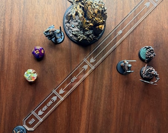 Daggerheart Acrylic Rangefinder Ruler | Clear Measurement Tool for TTRPG