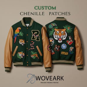 Custom Varsity Jacket – Personalized Letterman Jackets | Chenille / Simple Embroidery | Team, School, Logo, Name College Baseball Jacket