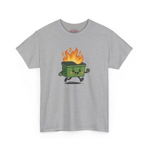 Dumpster Fire T-Shirt - Funny Cartoon Meme Tee for Surviving Life