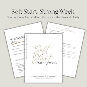 Sunday Reset Journal Printable – Weekly Reflection Planner for Calm & Clarity | Soft Start Journal