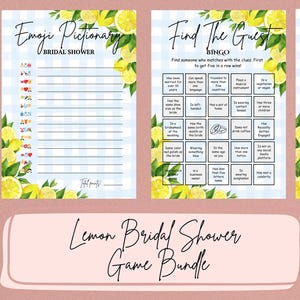 Lemon Bridal Shower Game Bundle, Her Main Squeeze, Italian Positano Theme, Wedding Shower Games, Lemon Italian Printable Shower Games