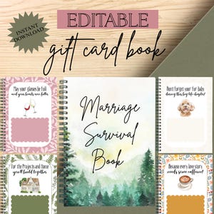 Instant Wedding Gift Card Book, Newlywed Gift Card Gift, Wedding Party Gift, Printable Gift Card Book, Fun Gift Card Book, wedding gift book