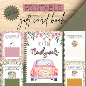 Instant Wedding Gift Card Book, Newlywed Gift Card Gift, Wedding Party Gift, Printable Gift Card Book, Fun Gift Card Book, wedding gift book