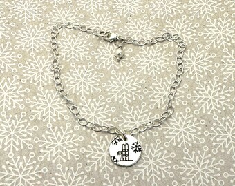 Sterling Silver Ski Charm Bracelet