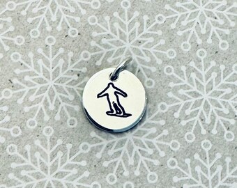 Snowboarder Sterling Silver Charm (with chain option)