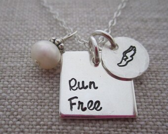 Run Free Sterling Silver Charm Necklace