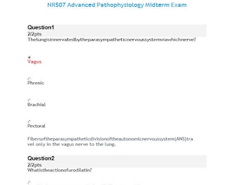 NR507 Advanced Pathophysiology Midterm Exam