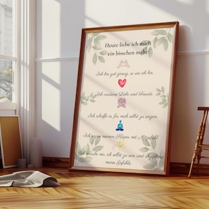 Self-love poster “Today I love myself a little more” – Printable affirmations for more self-esteem & mindfulness (digital download)