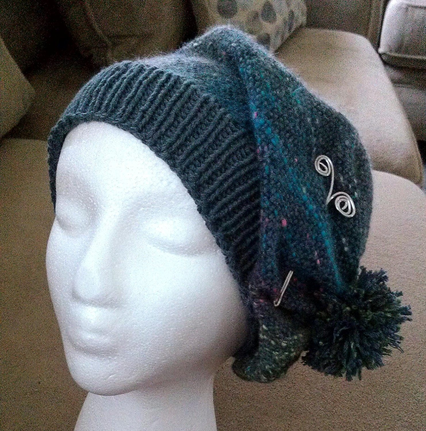 PDF Pattern Download for the Easy Woven Slouch Hat With Knit Ribbed ...