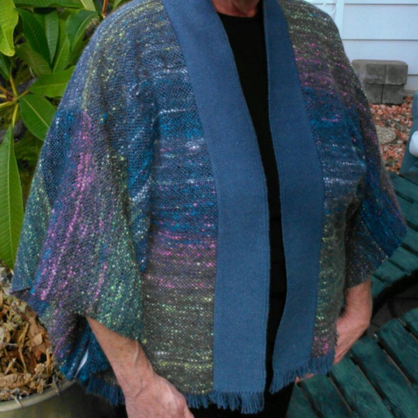 PDF Download Schnittmuster für die Easy Woven Jacket - Ein einfacher Kimono, der auf einem kleinen Starr Heddle Loom hergestellt wurde