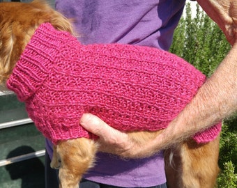 PDF Knitting Pattern Download for Lena's Waffle Stitch Miniature Dachshund Sweater
