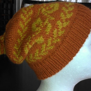 PDF Download Knitting Pattern for the Two Color Andalusian Slouch Hat
