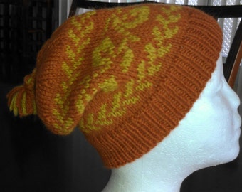 PDF Download Knitting Pattern for the Two Color Andalusian Slouch Hat