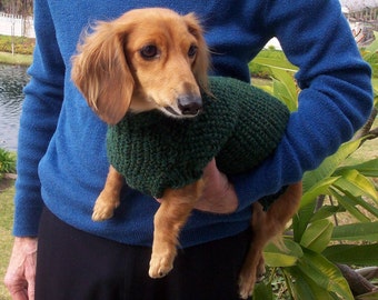 PDF Download Knit Pattern for Seed Stitch Miniature Dachshund Dog Sweater