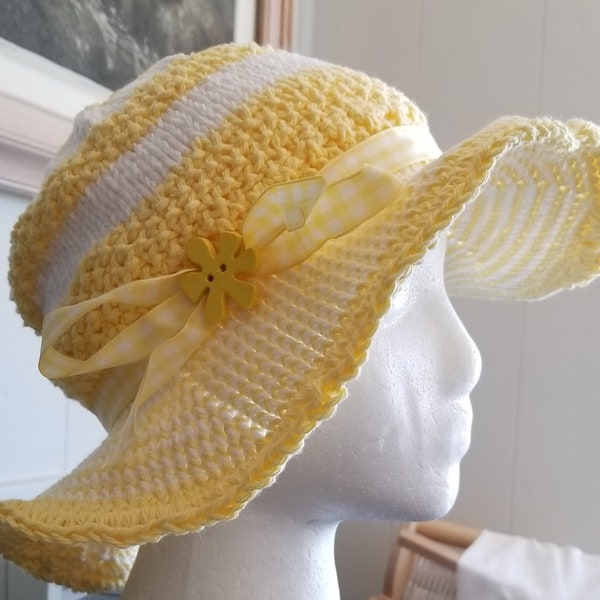 PDF Download Knitting Pattern for Sassy Sun Hat