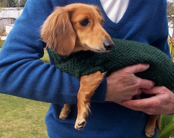 PDF Download Knit Pattern for Seed Stitch Miniature Dachshund Dog Sweater