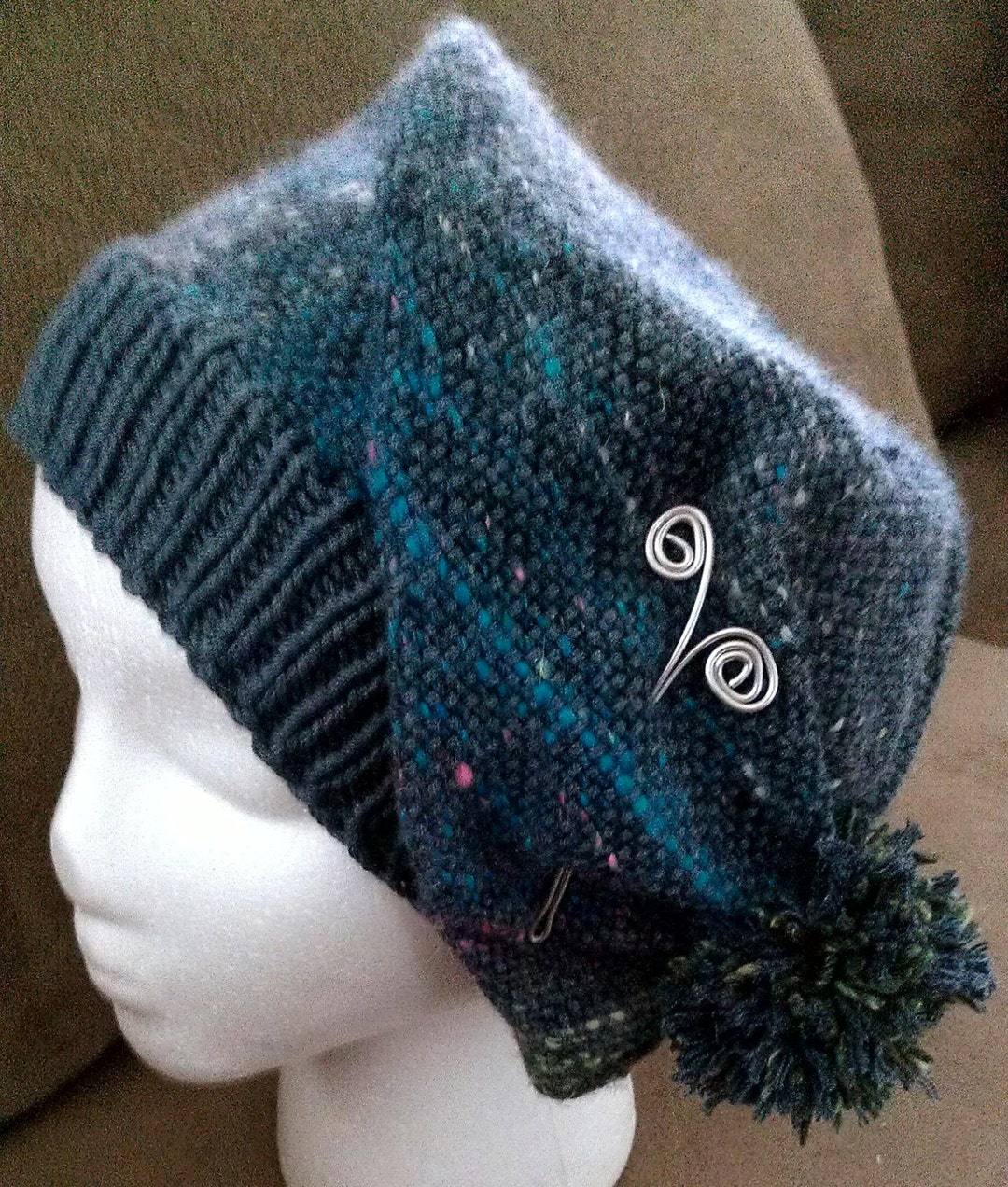 PDF Pattern Download for the Easy Woven Slouch Hat With Knit Ribbed ...