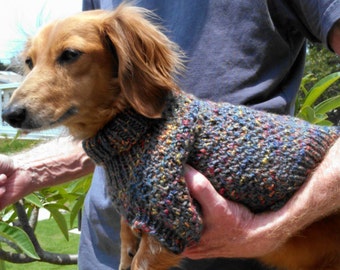 PDF Download Knitting Pattern - Lena's Cozy Brioche Miniature Dachshund Dog Sweater