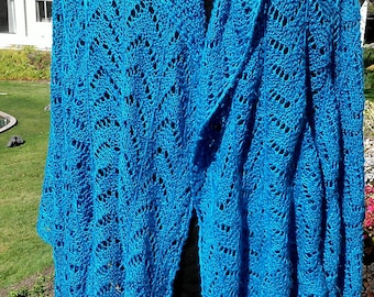 PDF Download Knit Pattern for the EZ Wavy Zig Zag Garter Stitch Lace Shawl