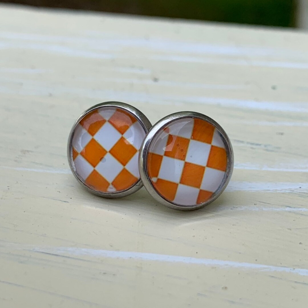 Orange and White Checker End Zone Tennessee Vols Game Day Post - Etsy