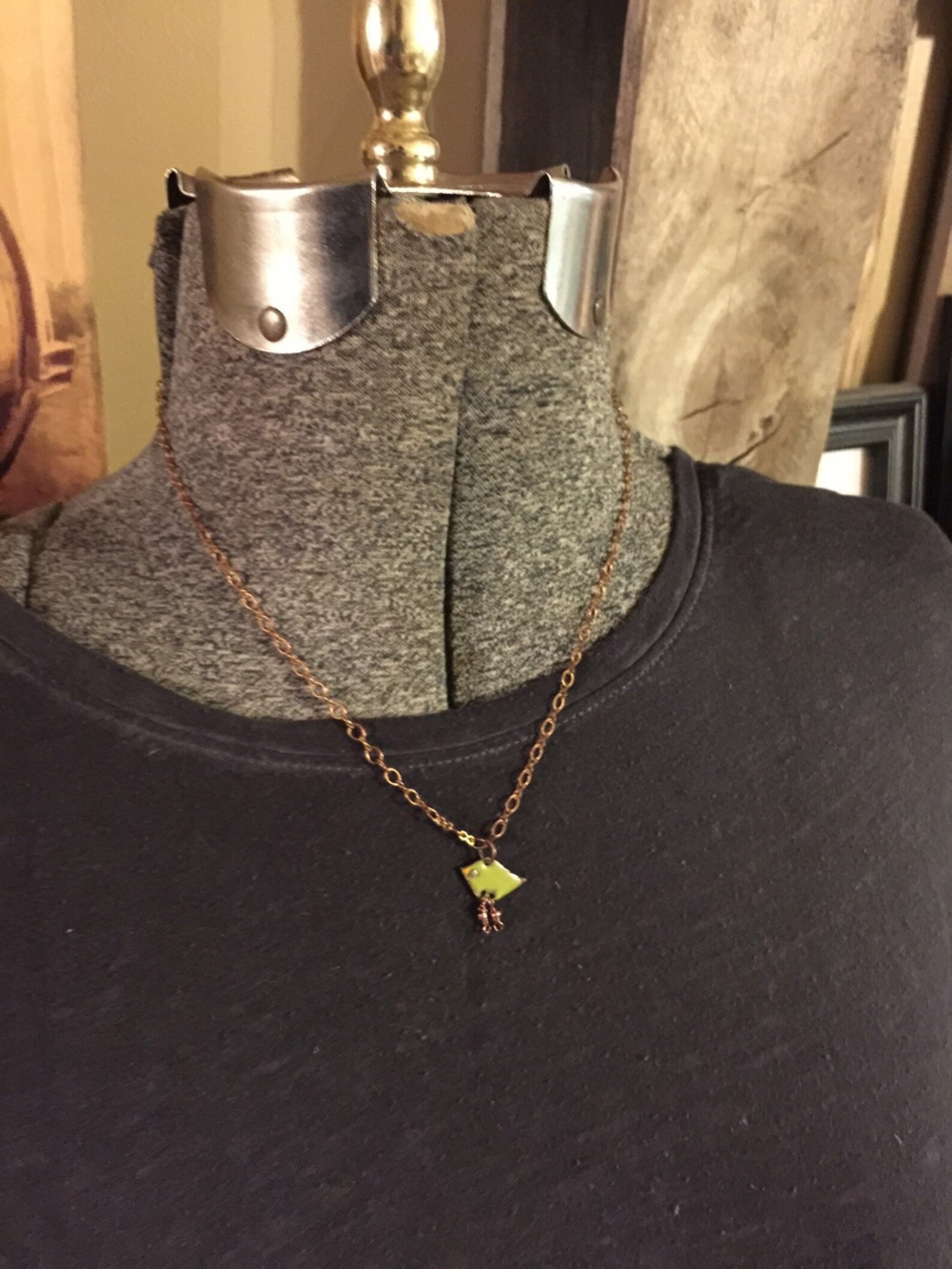 Kiln fired BLUE Enamel itty bitty birdie Necklace Etsy