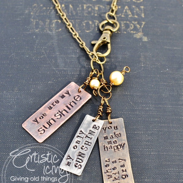 You are my Sunshine Mixed Metal necklace