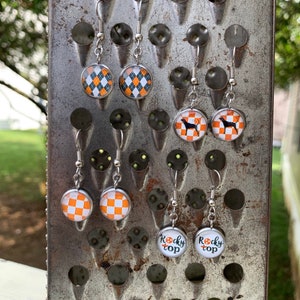 Tennessee Vols game day post or dangle earrings your choice argyle checkerboard smokey rocky top