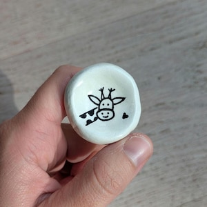 Worry stone, Handcrafted and painted calming stone, clay anti-stress pebble, fidget toy, thumb stone