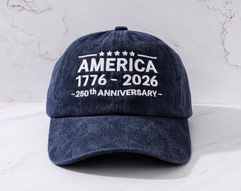 Chapeau 250e anniversaire des États-Unis brodé, casquette patriotique, chapeau fête de l'indépendance, casquette du 4 juillet, chapeau du cinquantième anniversaire, casquette de baseball