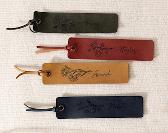 Custom Engraved Birth Month Flower Bookmark, Gifts for Reader, Gift for Book Lover, Bookmark for Her, Bridesmaid Gift, Personalized Bookmark