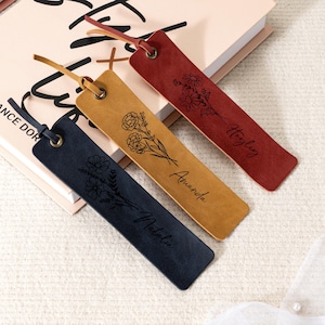 Custom Name Bookmark with Birth Flower, Book Lover Birthday Gift, Wedding Gift, Teacher Gift, Reader Gift for Him or Her, Book Accessory