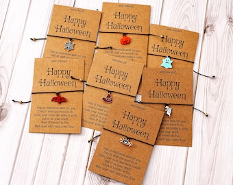 Halloween Wish Bracelet, Happy Halloween Gift, Halloween Bracelet, Halloween Jewelry, Halloween Charm Bracelet, Party Favor, Spooky Bracelet