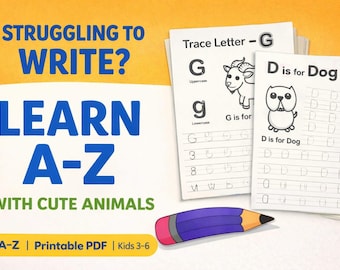 Cahier d'exercices pour tracer l'alphabet des animaux | Exercices d'écriture manuscrite pour les tout-petits âgés de 3 à 6 ans